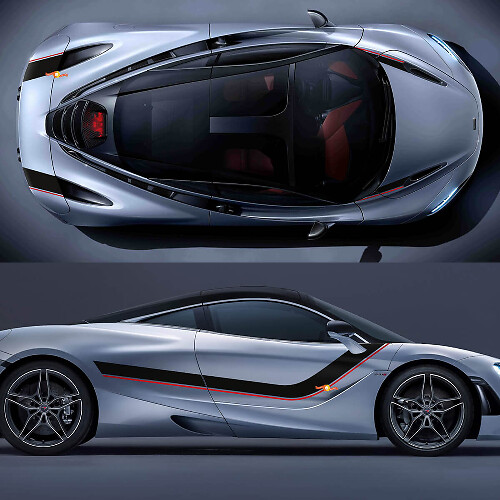 McLaren 720 570 765 Vollkörper-Hood-Streifen-Grafik-Vinyl-Aufkleber
