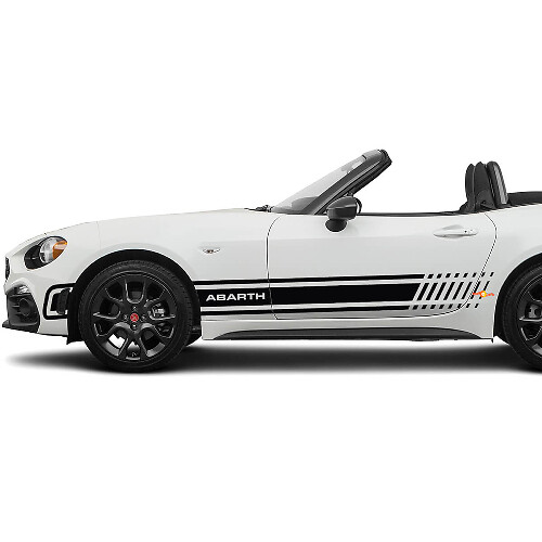 Seitenrennstreifen Aufkleber Grafiksticker für Fiat 124 Spider Abarth
