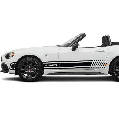 Seitenrennstreifen Aufkleber Grafiksticker für Fiat 124 Spider Abarth
