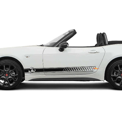 Racing Seitenstreifen Vinyl-Aufkleber-Kit für Fiat 124 Spider Abarth