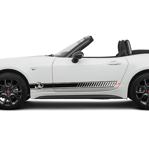Seiten-Abarth-Racing-Streifen-Aufklebergrafik für Fiat 124 Spider Abarth
 1