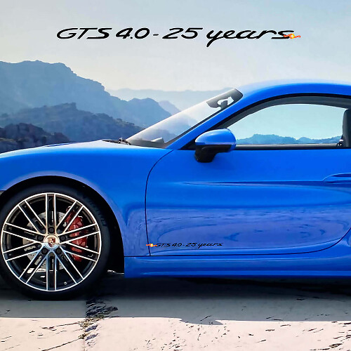 GTS 4.0 25 Jahre Vinyl-Aufkleber-Kit für die Seitentür des Porsche 718 Cayman_1