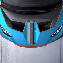 Motorhauben-Rennstreifen Tri-Color-Rahmen Vinyl-Aufkleber Grafiken für Lamborghini STO 2