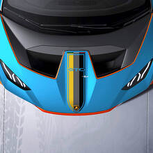 Motorhauben-Rennstreifen Dreifarbiges Vinyl-Aufklebergrafik für Lamborghini STO 2
 3