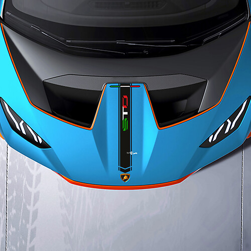 Motorhaube Zentral Racing Stripe STO Vinyl Aufkleber Grafiken für Lamborghini STO
 1