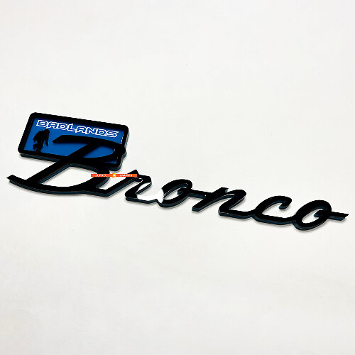 Bronco Badlands Yeti Sasquatch Bigfoot Kotflügelabzeichen Heckklappenemblem 3D-Abzeichen Schwarz vs Blau
