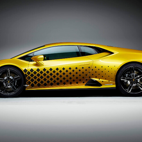 Seiten-Diamant-Rauten-Renn-Vinyl-Aufklebergrafiken für Lamborghini Huracan Evo
