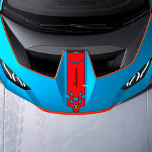 Motorhaube Schachbrett Renn-Vinyl-Aufkleber Grafiken für Lamborghini STO
 3