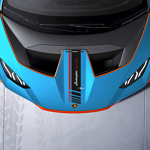 Motorhaube Zentrale karierte Streifen Racing Vinyl Aufkleber Grafiken für Lamborghini STO
