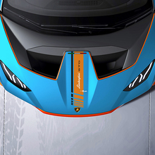 Motorhaube Zentrale karierte Streifen Racing Vinyl Aufkleber Grafiken für Lamborghini STO
 3