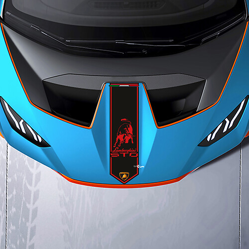 Motorhaube Zentralstreifen Racing Vinyl Aufkleber Grafiken für Lamborghini STO
