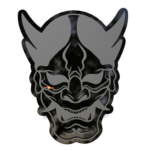 Maske Hannya Japanische Noh Kotflügelabzeichen Heckklappenemblem 3D-Abzeichen
 1