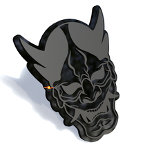 Maske Hannya Japanische Noh Kotflügelabzeichen Heckklappenemblem 3D-Abzeichen
 2