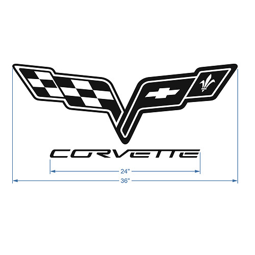Corvette C6 Motorhaubenlogo Vinyl Aufkleber Sticker
 1