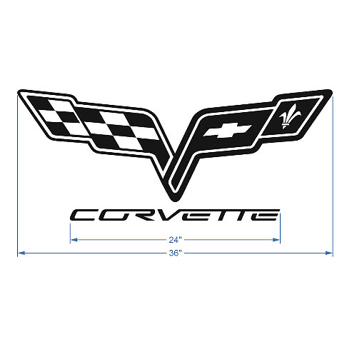 Corvette C6 Motorhaubenlogo Vinyl Aufkleber Sticker
 1