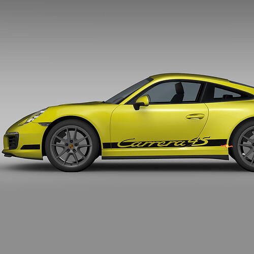 Seitenwangenverkleidung Racing Streifen Aufkleber für Porsche Carrera 4S 2
