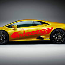 Bull Seitenstreifen Grafiken Racing Vinyl Aufkleber Sticker Grafiken für Lamborghini Huracan Evo 3