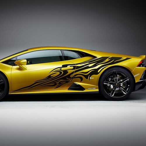 Seiten-Tribal-Streifen-Grafiken Racing Vinyl Aufkleber Grafiken für Lamborghini Huracan Evo
 1