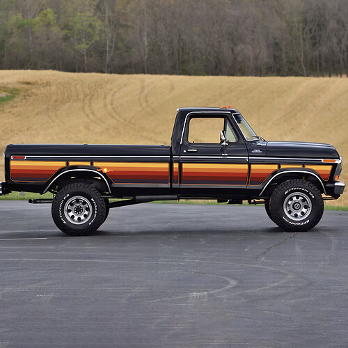 Seiten-Retro-Vintage-Vinyl-Aufklebergrafik passend für 1978 Ford F-150 Ranger Lariat 2
 1