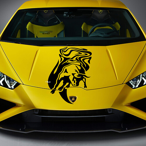 Motorhaube Bull Graphics Racing Vinyl Aufkleber Grafiken für Lamborghini Huracan Evo
 1