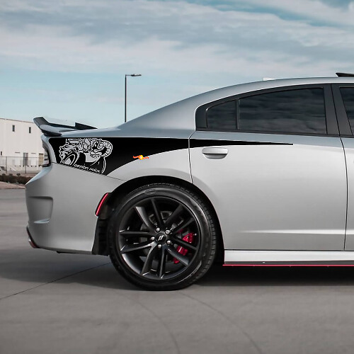 Demon Scat Pack Heckviertel-Seitenstreifen-Vinylaufkleber für Dodge Charger
