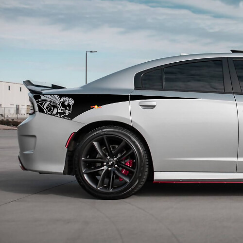 Demon Scat Pack Heckviertel-Seitenstreifen-Vinylaufkleber für Dodge Charger
