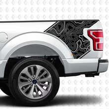 Topografische Karte Rückseiten Vinylaufkleber für Musclecar Truck_4