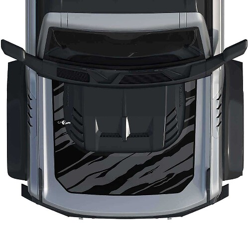 Motorhauben-Folienaufkleber 3 für Musclecar horse power truck Stil 3