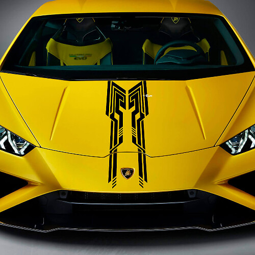 Haubendesign Streifen Racing Vinyl-Aufkleber Grafik 4 für Lamborghini Huracan Evo