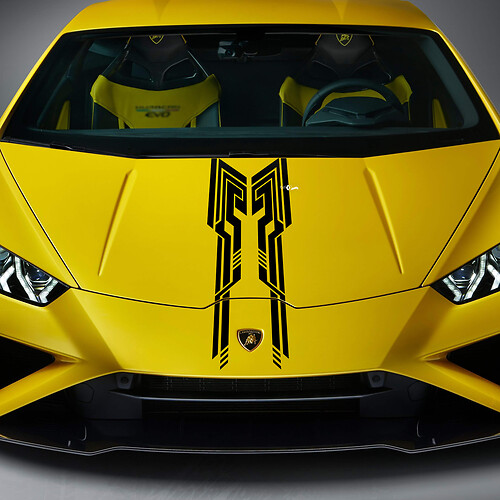 Hauben-Designstreifen Racing Vinyl Aufkleber Grafiken für Lamborghini Huracan Evo
 1