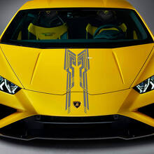 Haubendesign Streifen Racing Vinyl-Aufkleber Grafik 4 für Lamborghini Huracan Evo 2