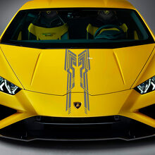 Hauben-Designstreifen Racing Vinyl Aufkleber Grafiken für Lamborghini Huracan Evo
 2