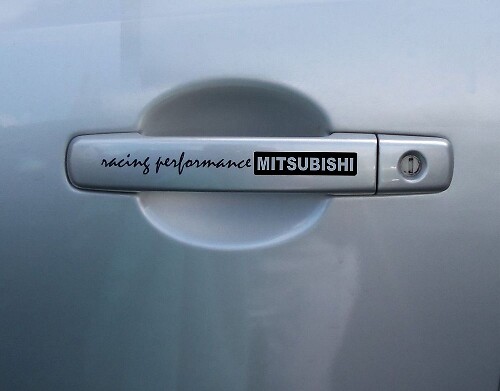 4x Mitsubishi Racing Performance Handle Motorsports Racing Vinyl Aufkleber passend für Evo Lancer
