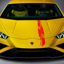 Haubendesign Streifen Racing Vinyl Aufkleber Sticker Grafik 3 für Lamborghini Huracan Evo 3