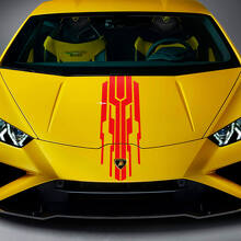 Motorhauben-Rennstreifen Vinyl-Aufkleber Grafik 2 für Lamborghini Huracan Evo 3