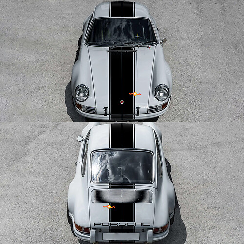 Motorhaube Dach Heck Porsche Doppelstreifen Aufkleber für Porsche 911 ST 1970
 1