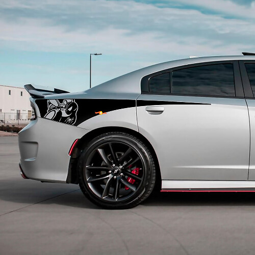 Eisen Scat Pack Heckviertel-Seitenstreifen Vinylaufkleber für Dodge Charger
