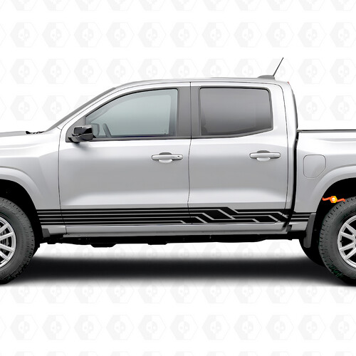 Winkelige Lightning-Tür- & Schweller-Vinylstreifen für Chevrolet Colorado 3. Gen 2023-2026