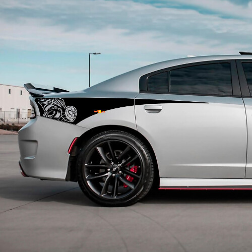 Spider Scat Pack Heckviertel-Seitenstreifen-Vinylaufkleber für Dodge Charger
