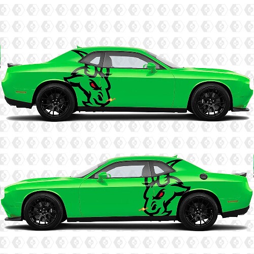 Wütende Höllenbock-Seiten-Vinylaufkleber für Dodge Challenger Charger
