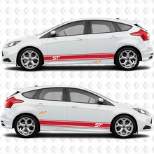 Seitentüren 2 Farben Streifen Rocker-Verkleidung Vinyl Aufkleber Grafik für Ford Focus ST
 3