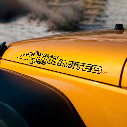 Custom Unlimited Mountain Hauben-Seitenvinyl-Aufkleber-Set für Jeep Wrangler