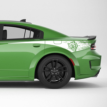 Hellcat Used-Look Heckkotflügel-Seitenstreifen Vinyl-Aufkleber-Kit für Dodge Charger_2
