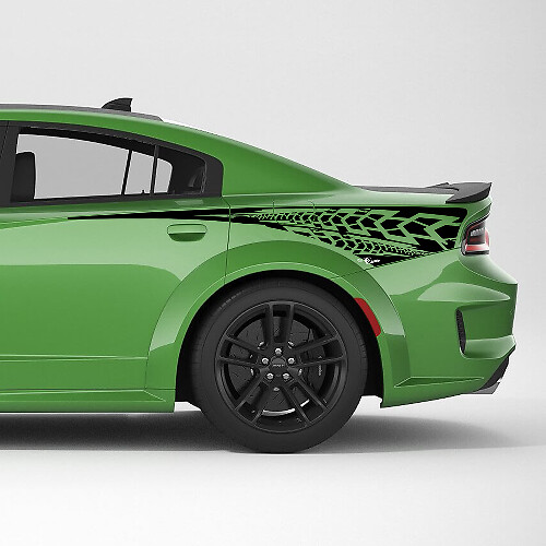 Hellcat Verwitterte hintere Viertel-Seitenstreifen Vinyl Aufkleber für Dodge Charger
