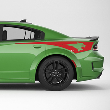 Flammen Heckviertel Seitenstreifen Vinyl Aufkleber für Dodge Charger
 3