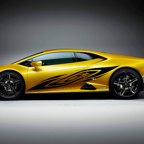 Flames Side Racing Grafik Vinylaufkleber Grafik für Lamborghini Huracan Evo