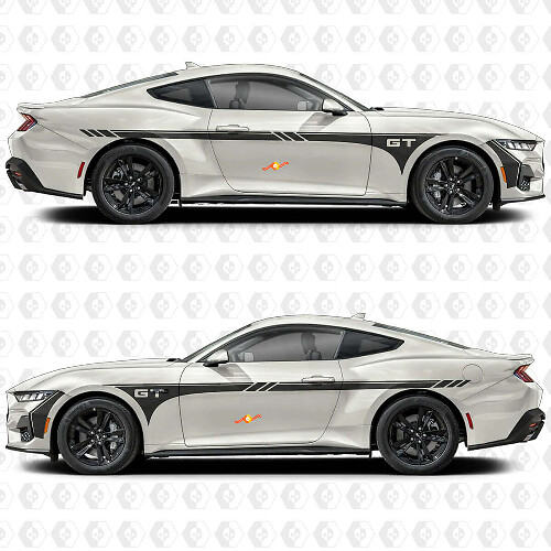 GT Seiten Racing-Streifen Vinyl Aufkleber Sticker Grafik für Ford Mustang GT