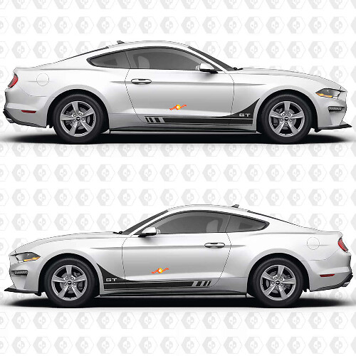GT Seitentüren Racing Streifen Vinyl Aufkleber Sticker Grafik 2 für Ford Mustang GT