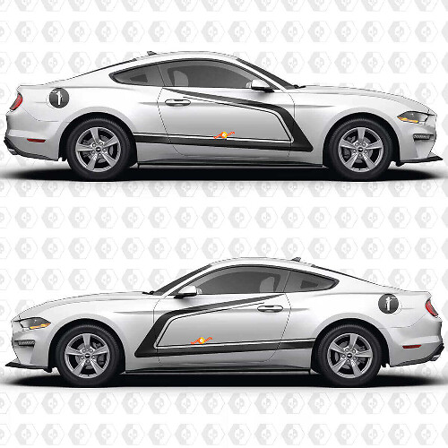 Nummer- und Seiten-Rennstreifen Vinyl-Aufkleber Set für Musclecar Musclecarmodel