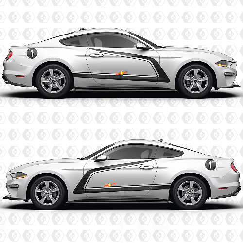 Seitenstreifen Racing Decals Aufkleber für Ford Mustang
 1